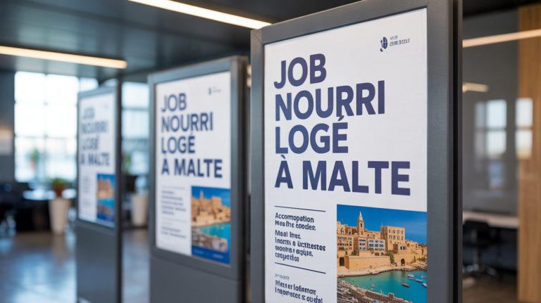 Job nourri logé Malte, idées de job sur l'île de Malte